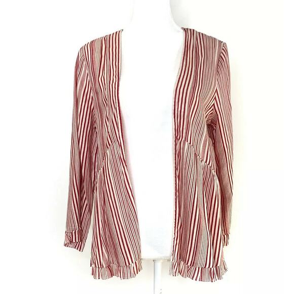 Crimson In Grace Striped Multicolored Oversized blouse relaxed sz small - Picture 2 of 10